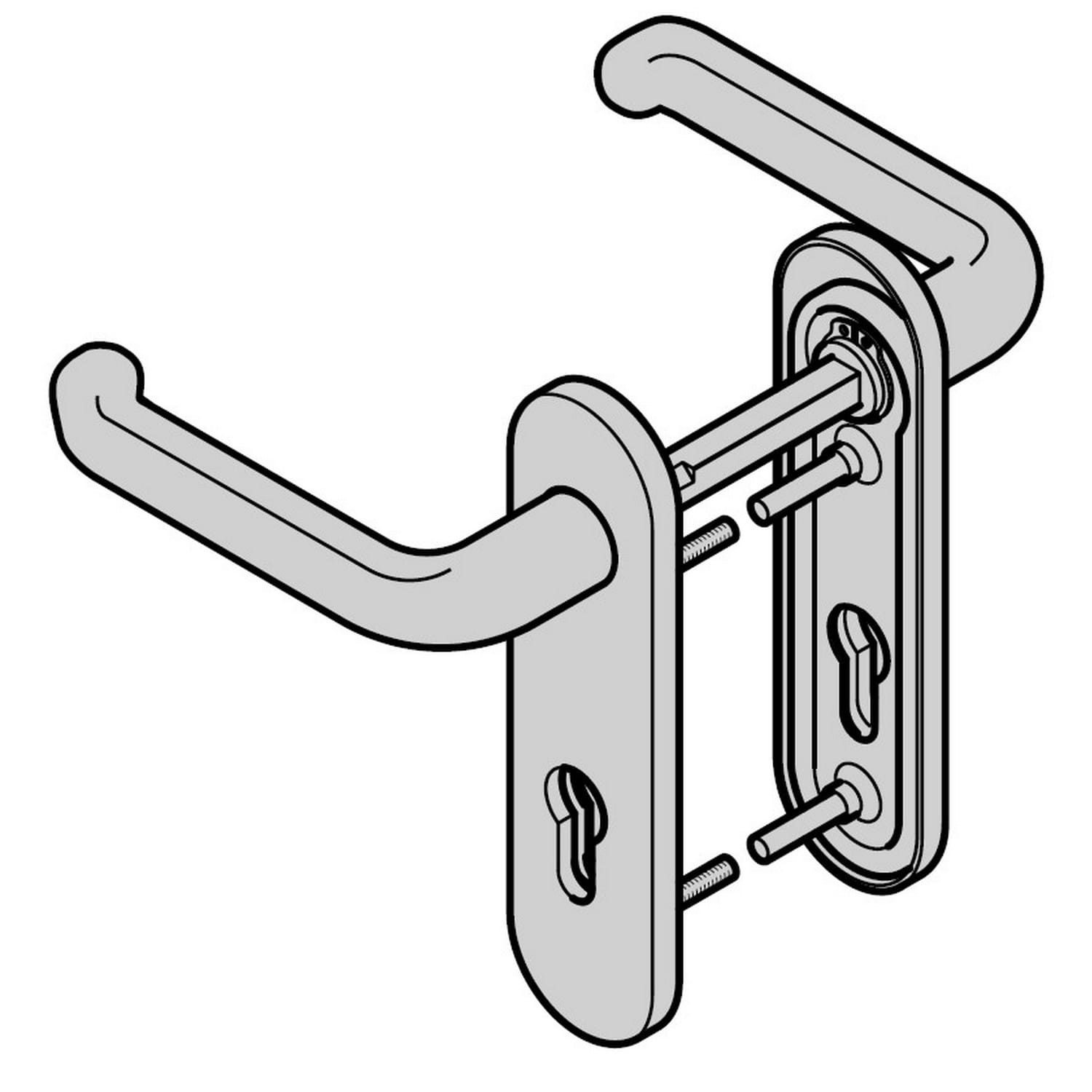 Hörmann Panikgarnitur FSB Typ 1053 (FS) Kurzschild PZ, Edelstahl, gebürsted BILD 1