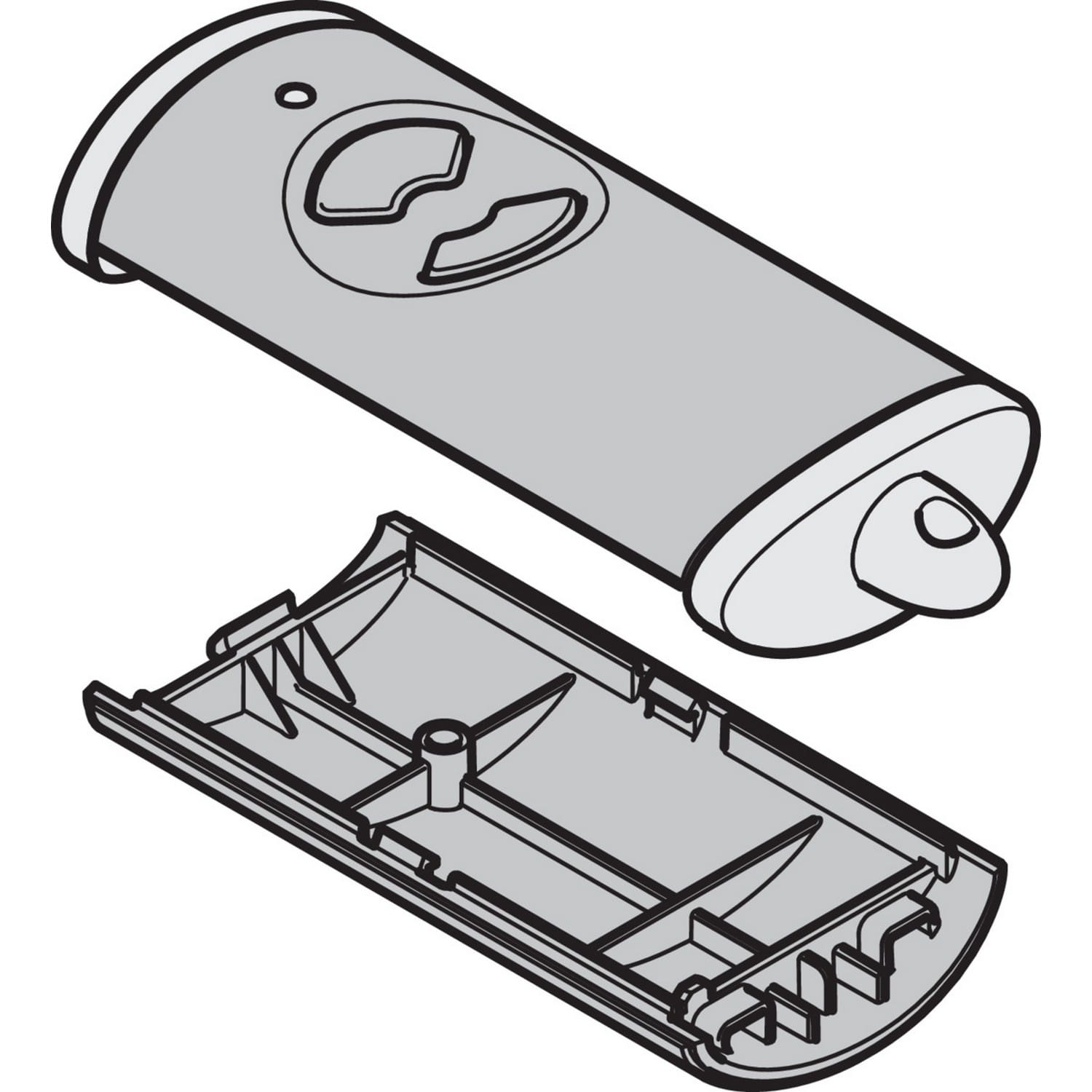 Hörmann Ersatz Gehäuse HSE 1 für Handsender 1-Tasten, schwarz/Chrom BILD 9