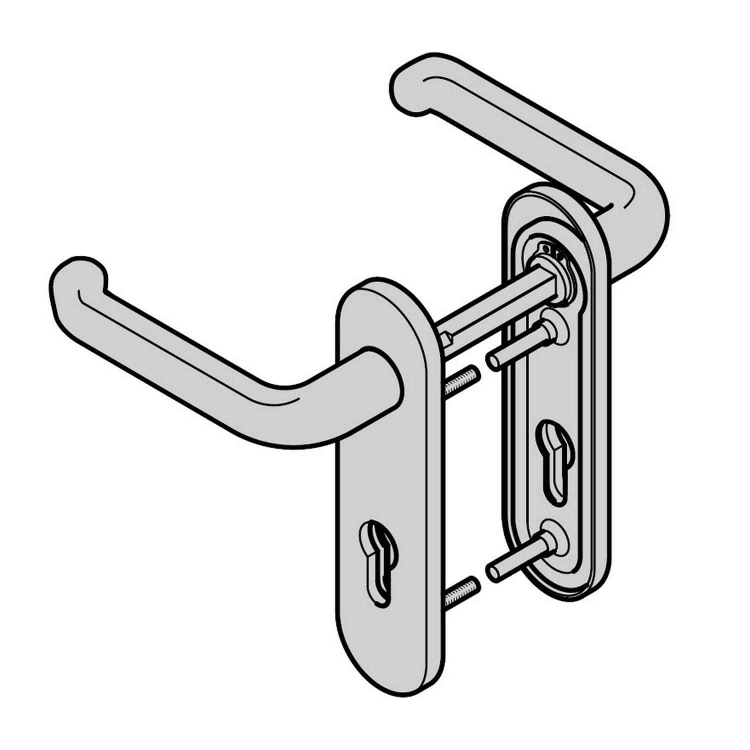Hörmann Panikgarnitur D-410 (FS) Kurzschild PZ, Aluminum BILD 1