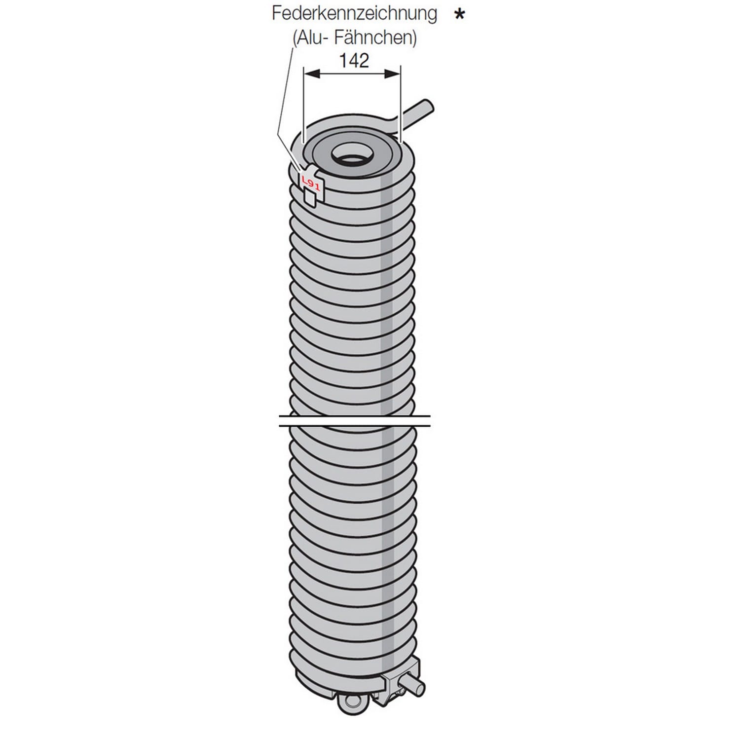 Hörmann Torsionsfeder mit Spannkonus, L91, Ø 142mm für Industrie-Sektionaltor BILD 1