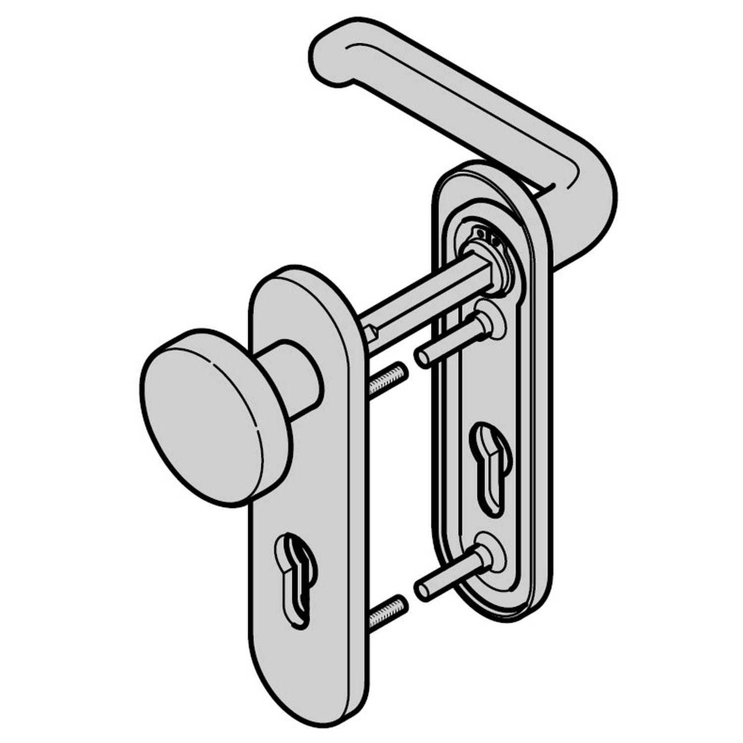 Hörmann Wechselgarnitur mit Knopf (FS) Kurzschild PZ, Aluminium BILD 1
