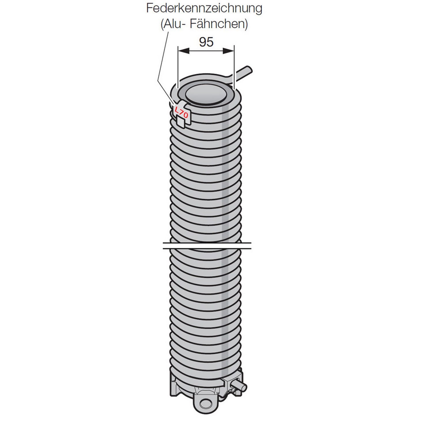 Hörmann Torsionsfeder mit Spannkonus, L70, Ø 95mm für Industrie-Sektionaltor BILD 1