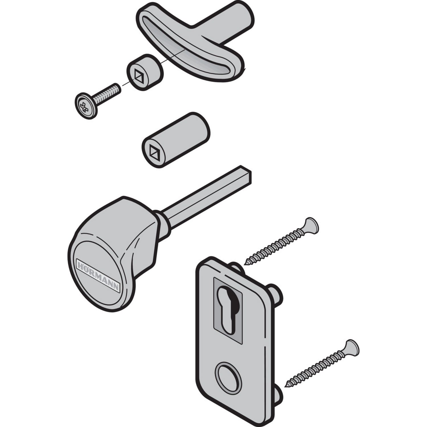 Hörmann Torgriffgarnitur TS 67mm PZ für ALR 67 Thermo für Industrie Sektionaltor BILD 1