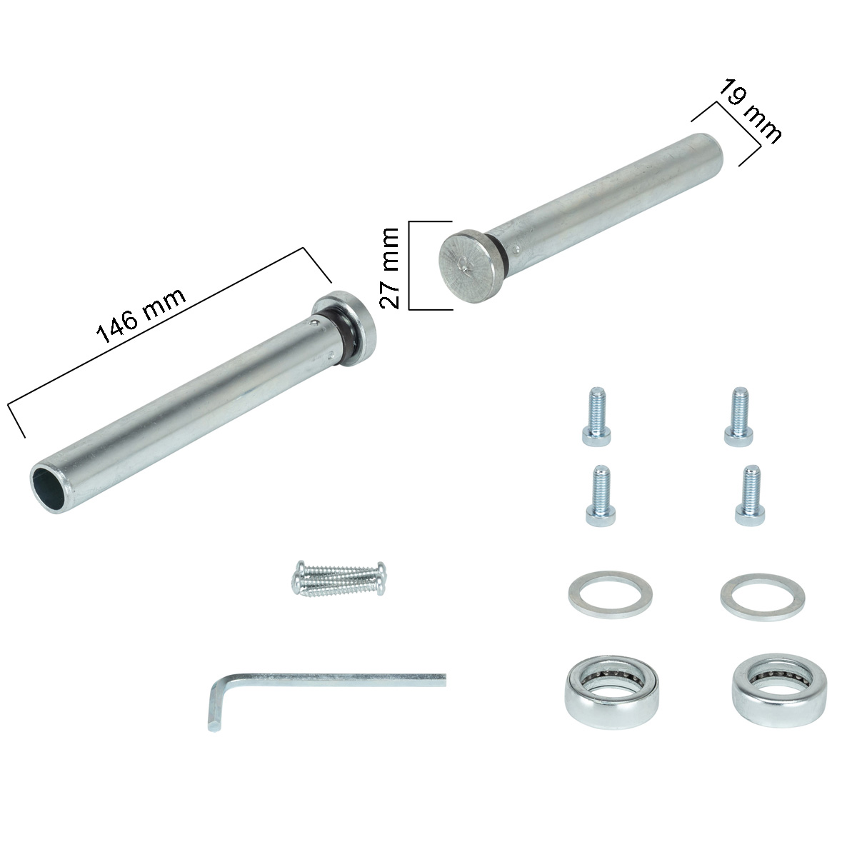 Hörmann Bolzenset verzinkt B1 mit 2x Bandbolzen, 2x Kugellager für Türen BILD 2