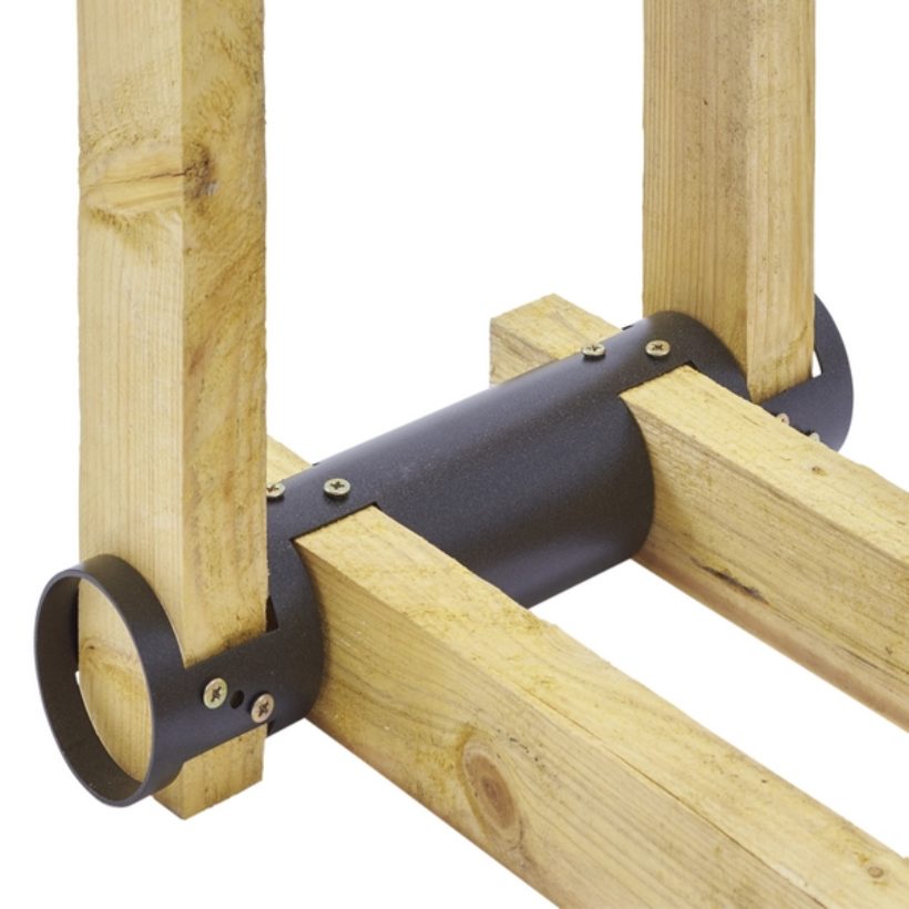 MOTTEZ Holzlager-Regalhalterungen 2er Set, schwarz für Kamin / MM061Q BILD 2