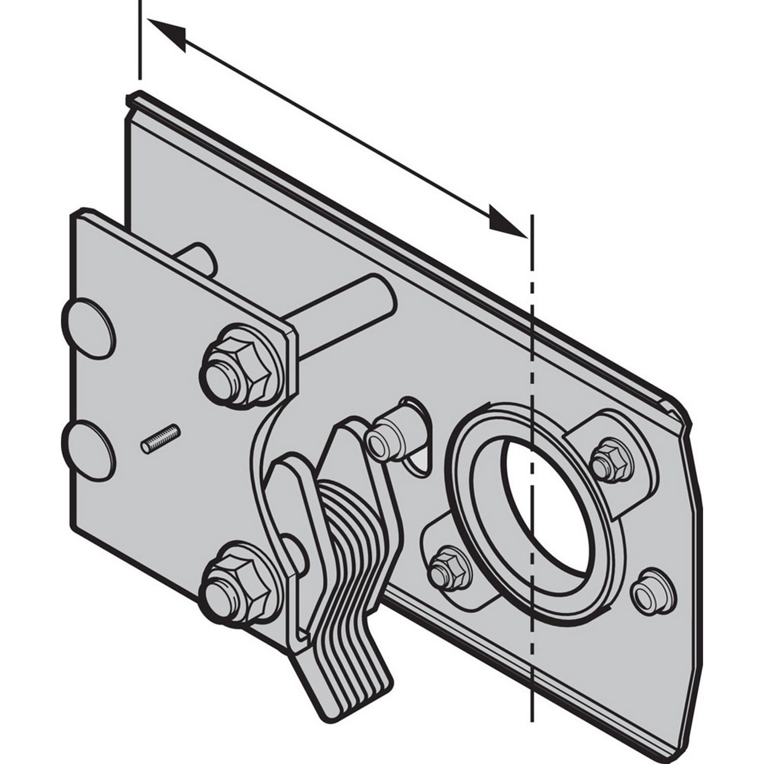 Hörmann Federbruchsicherung Achshöhe 140mm, links für Industrie-Sektionaltor BILD 1