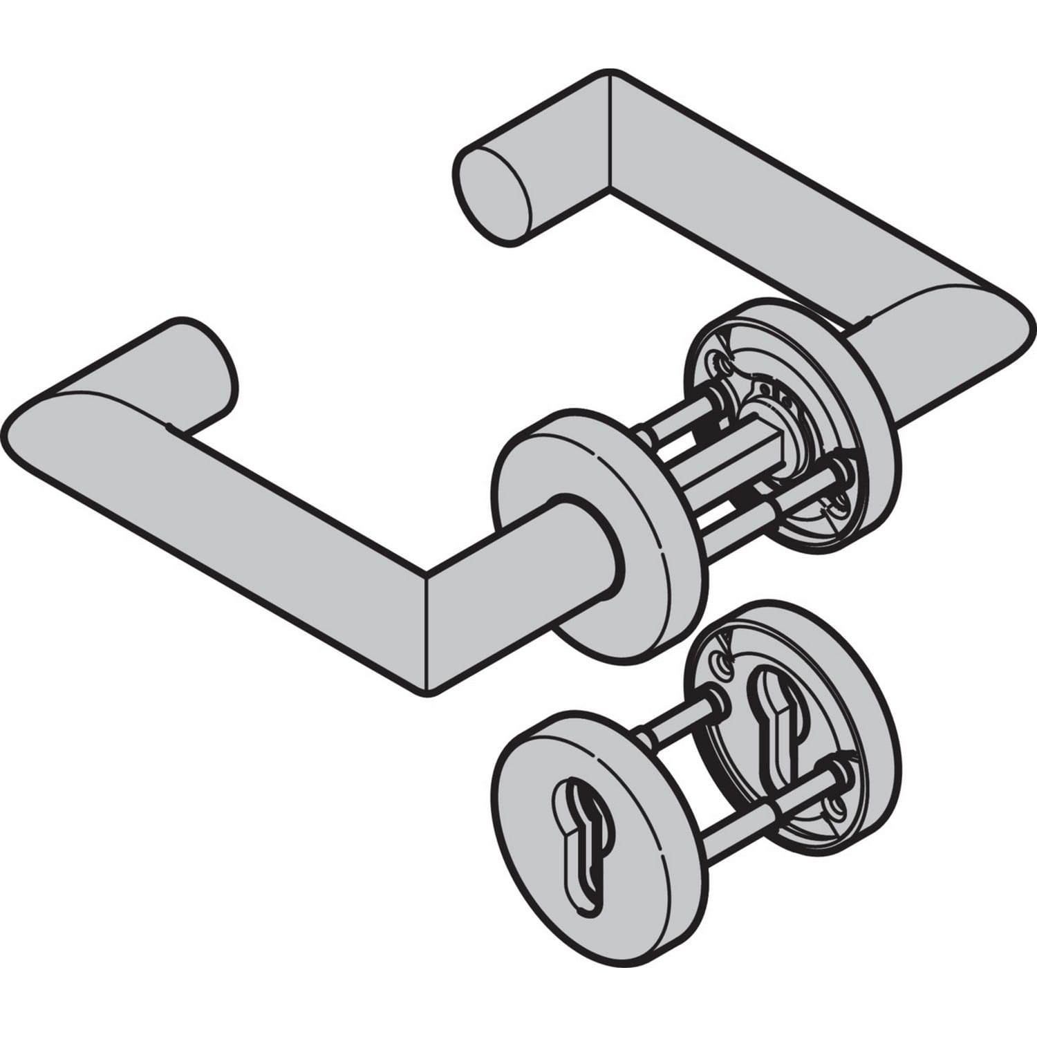 Hörmann Drückergarnitur D-310 (FS) Rosette PZ, Edelstahl BILD 9