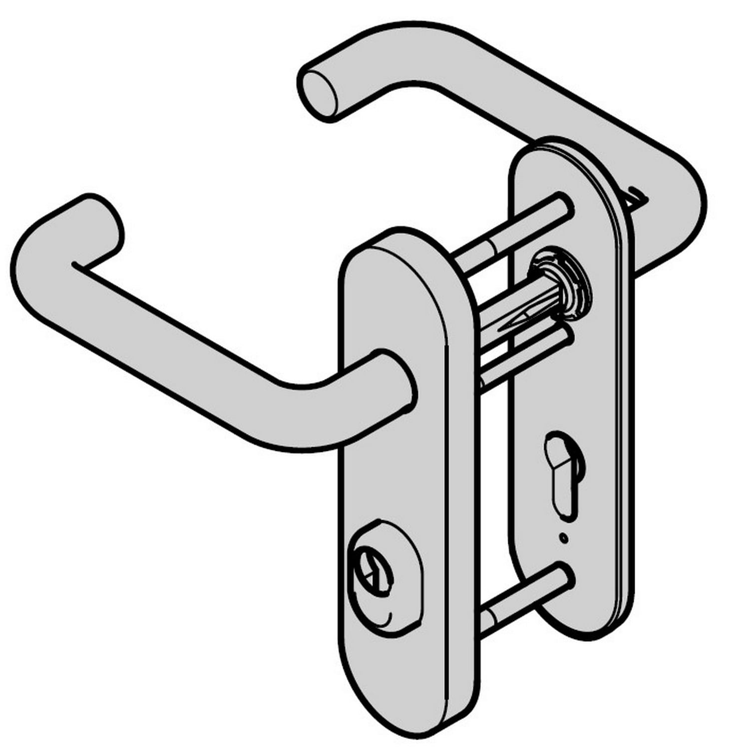 Hörmann Feuerschutz Sicherheits Panikgarnitur D-110 (FS) Kurzschild PZ Aluminium BILD 1