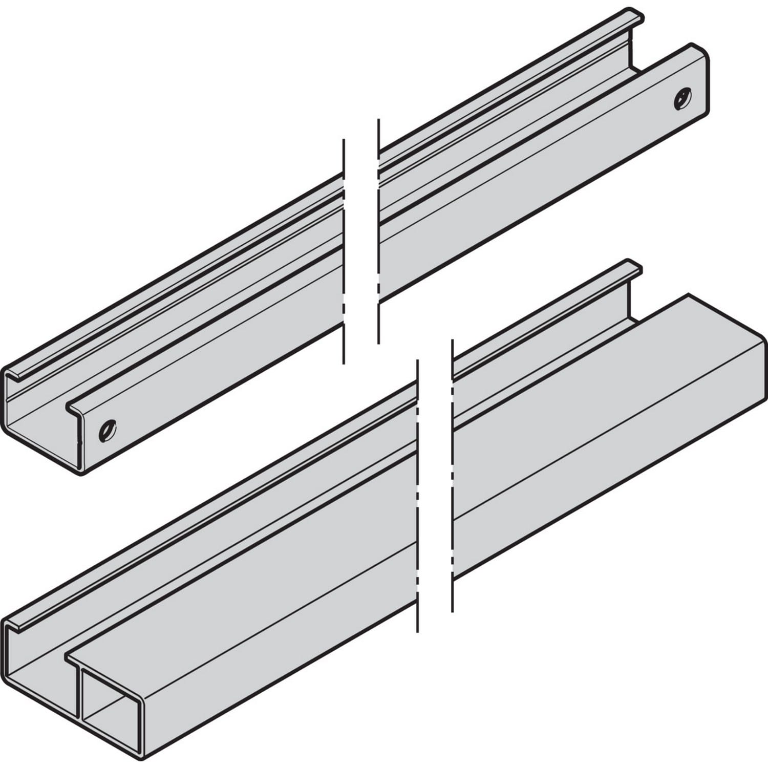 Hörmann Gleitschiene für Glastür silbern,Länge 554 mm für Antriebe & Steuerungen BILD 1