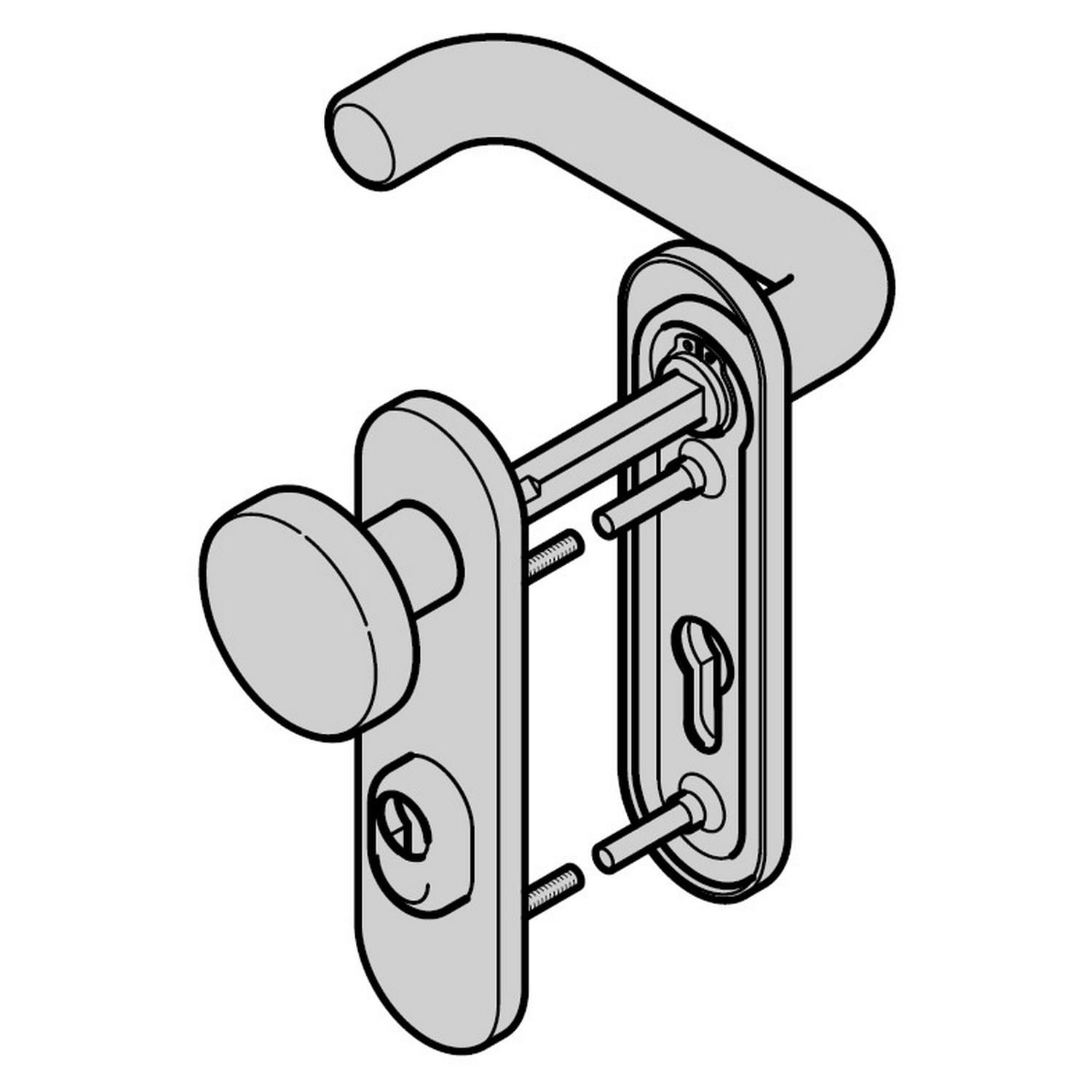 Hörmann Wechselgarnitur mit Knopf (FS) Kurzschild PZ, Kunststoff, grau BILD 1