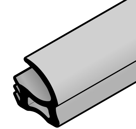 Hörmann Dichtung Mittelsprosse P72 Länge: 2500mm, schwarz  für Türen BILD 1