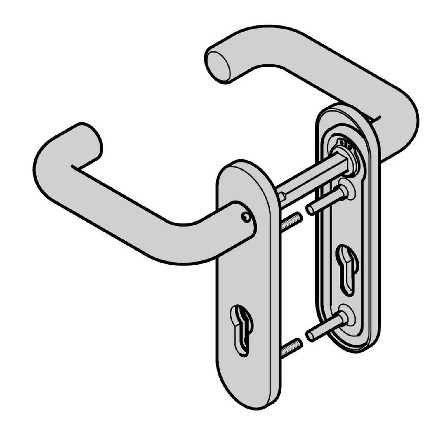 Hörmann Drückergarnitur D-110 (FS) Kurzschild PZ, Kunststoff, weiß BILD 1