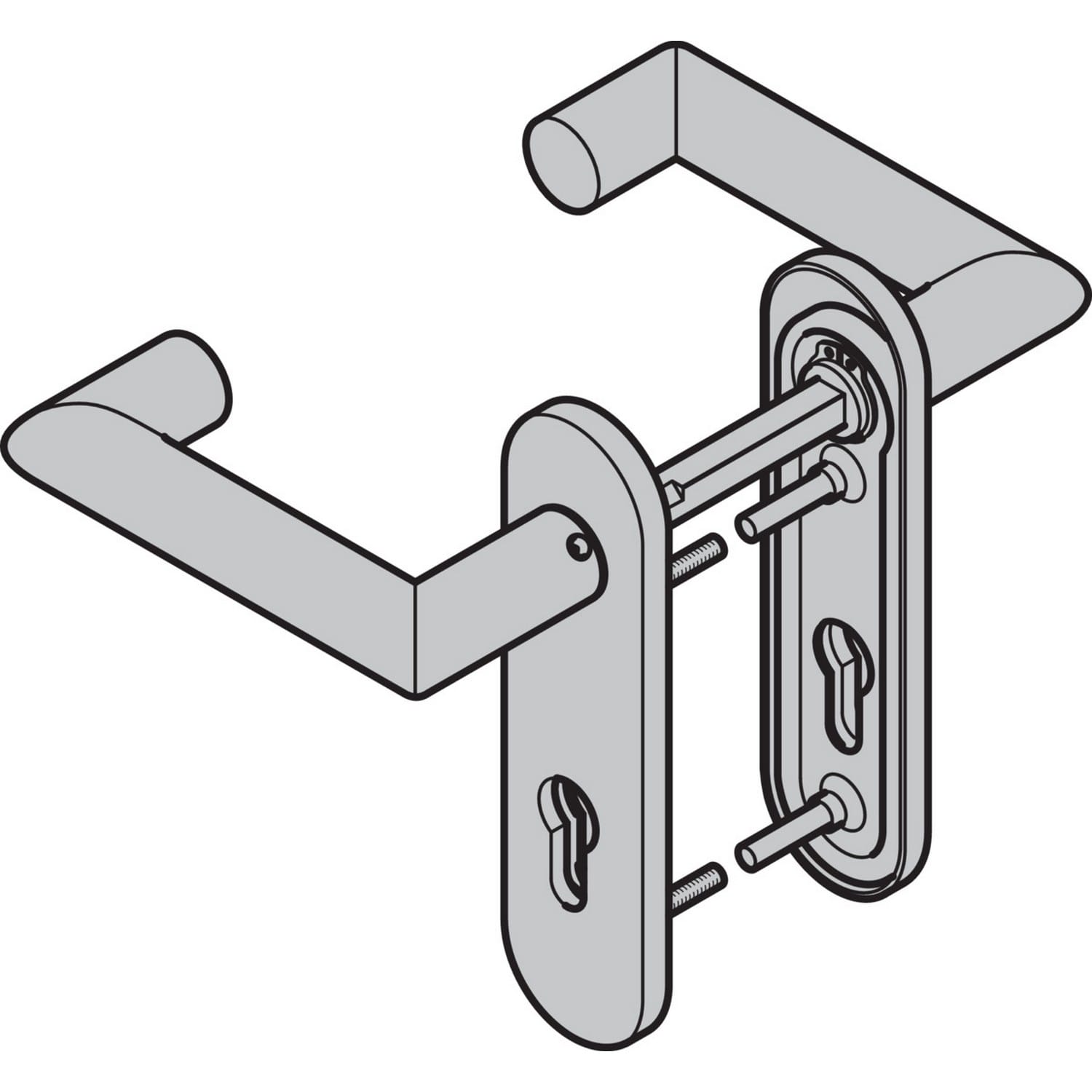 Hörmann Drückergarnitur D-310 (FS) Kurzschild PZ, Aluminium BILD 9