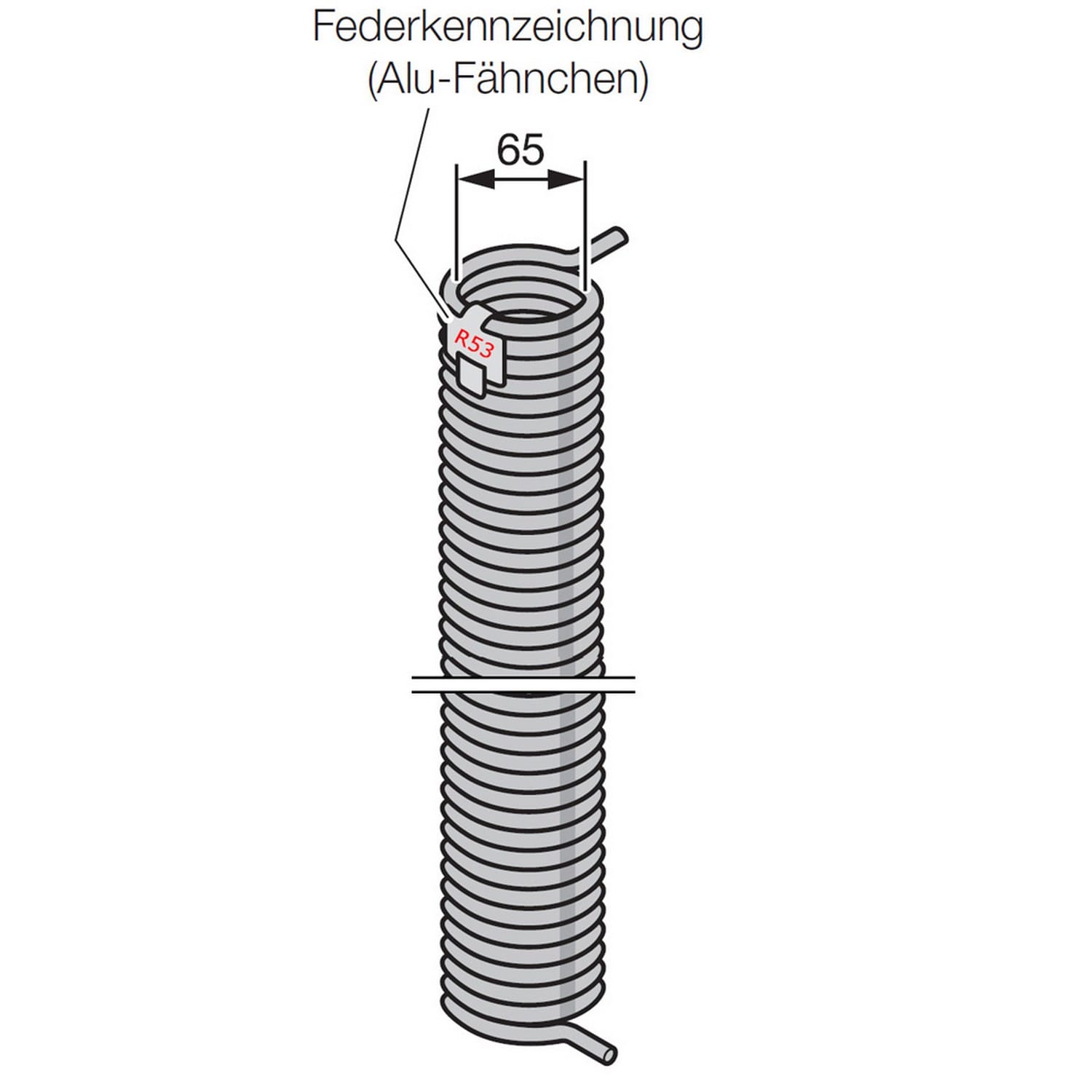 Hörmann Torsionsfeder R53, innen Ø 65mm für Industrie-Sektionaltor BILD 1