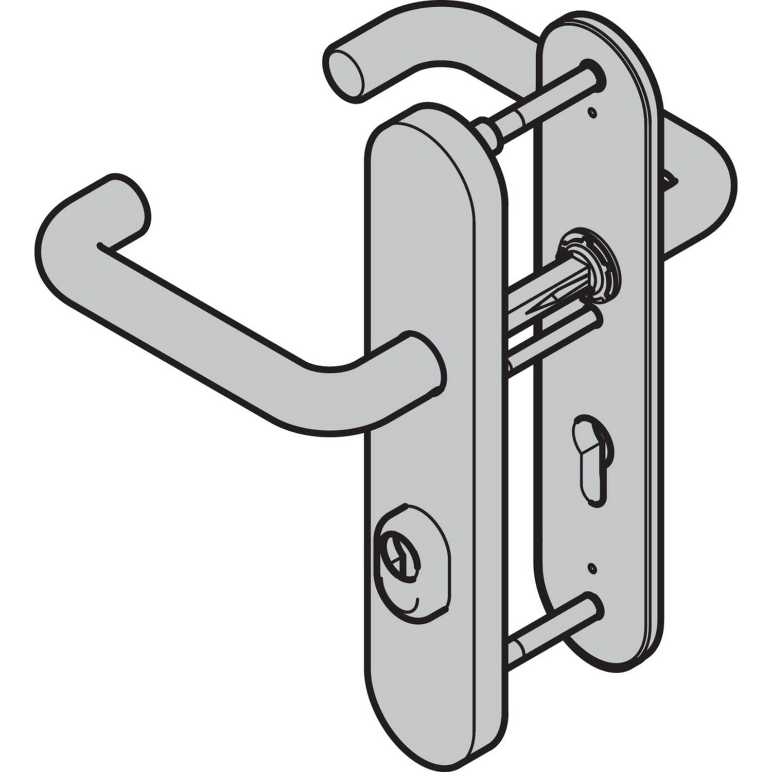 Hörmann Sicherheits-Drückergarnitur ES 2 (FS) Langschild PZ, Edelstahl, matt BILD 9