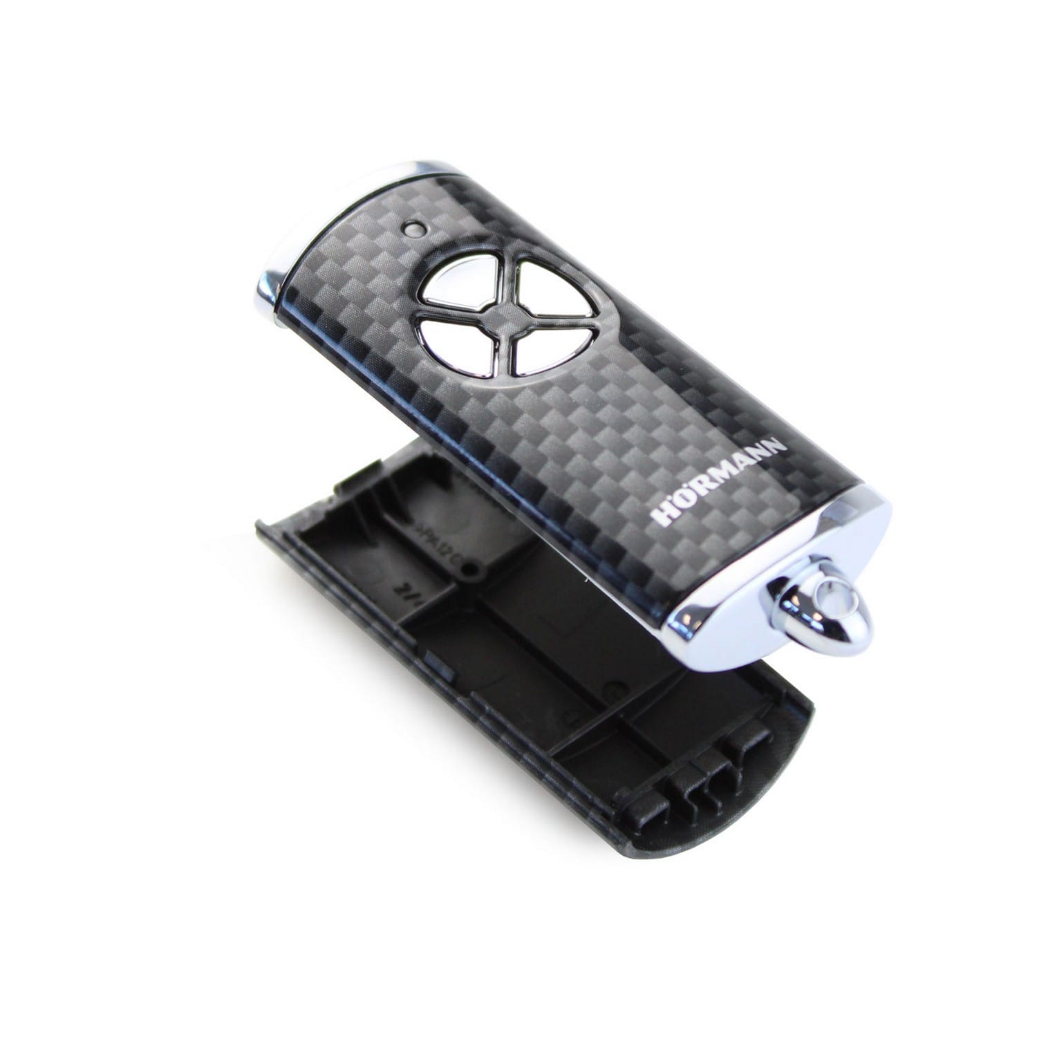 Hörmann Ersatz Gehäuse HSE 4 für Handsender 4-Tasten, hochglanz carbon/Chrom BILD 1