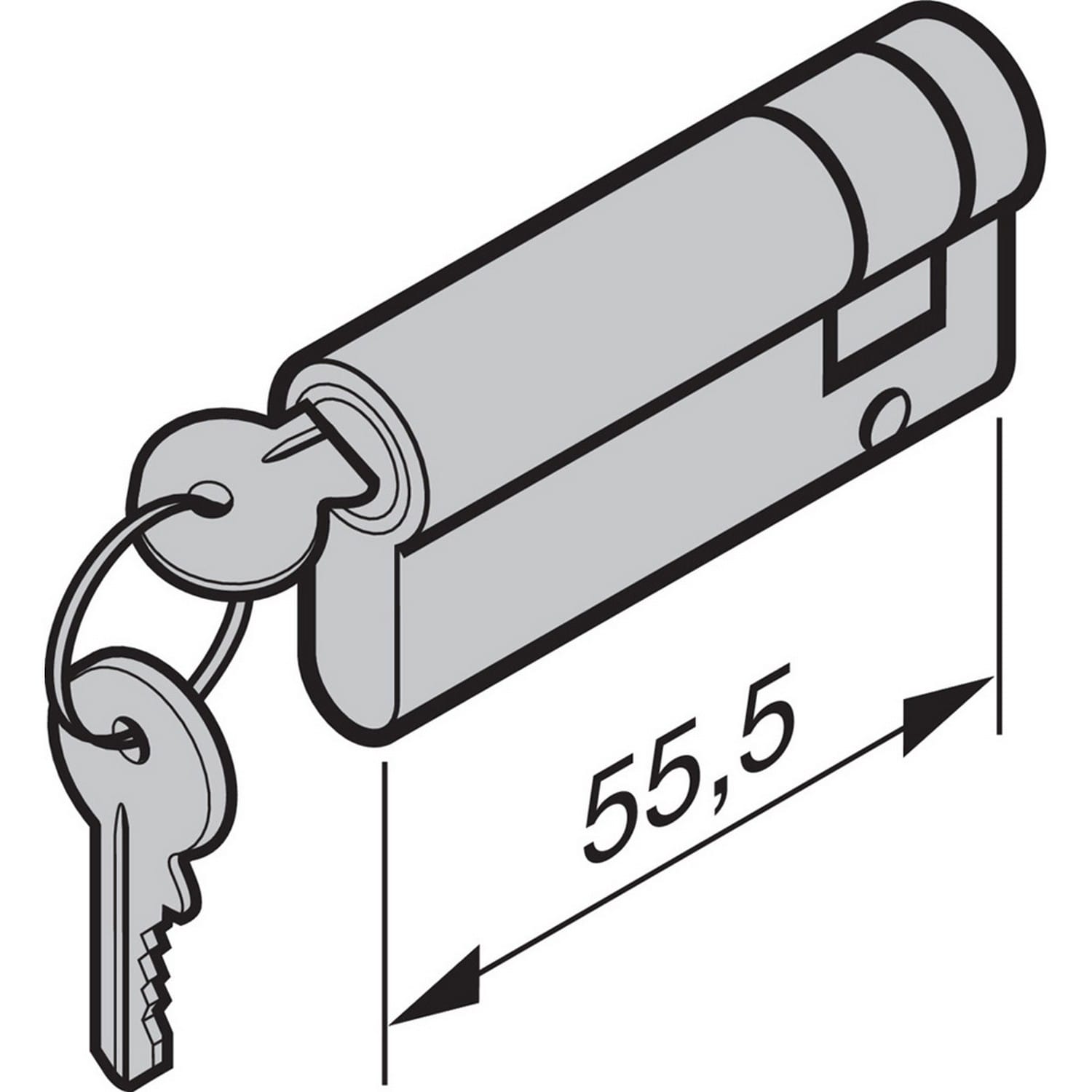 Hörmann Profilhalbzylinder 45,5 + 10mm, TS 16 für Industrie-Sektionaltor BILD 1