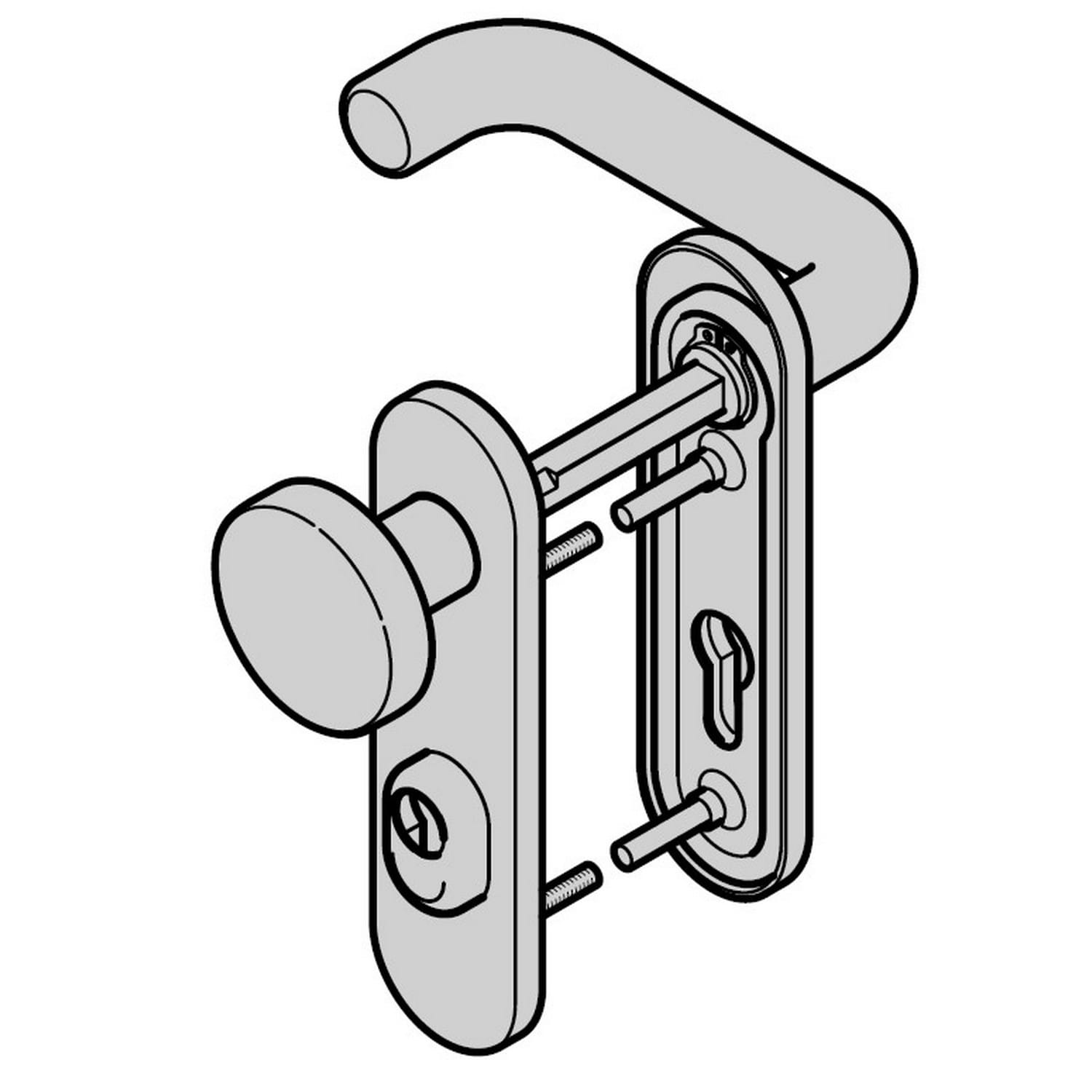 Hörmann Wechselgarnitur mit Knopf (FS) Kurzschild PZ, Kunststoff, weiß BILD 1