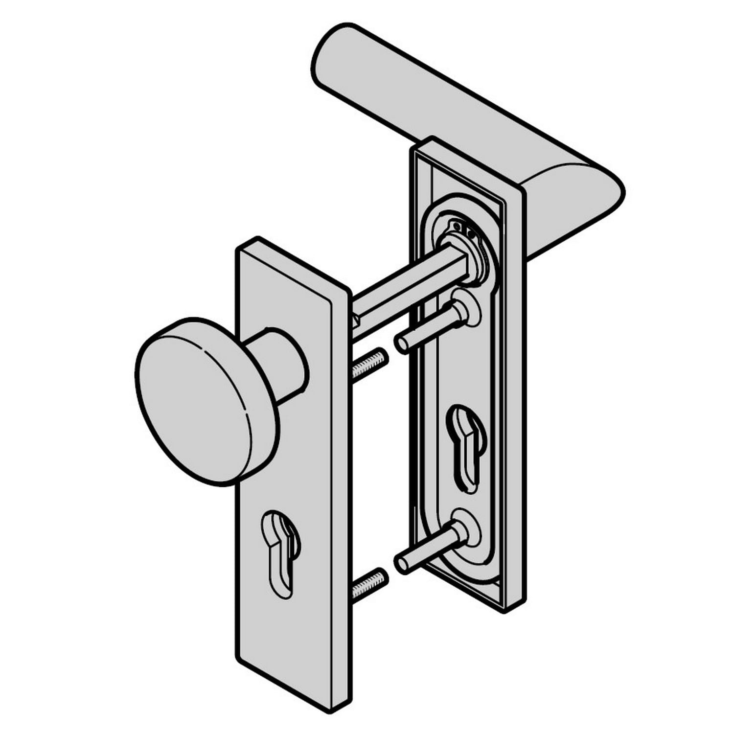 Hörmann Wechselgarnitur FSB mit Knopf (FS) Rechts Kurzschild PZ, Edelstahl BILD 1