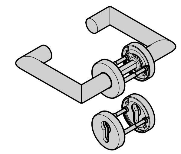 Hörmann Panikgarnitur FSB Typ 1016 (FS) Rosette PZ, Aluminium, Naturton BILD 1