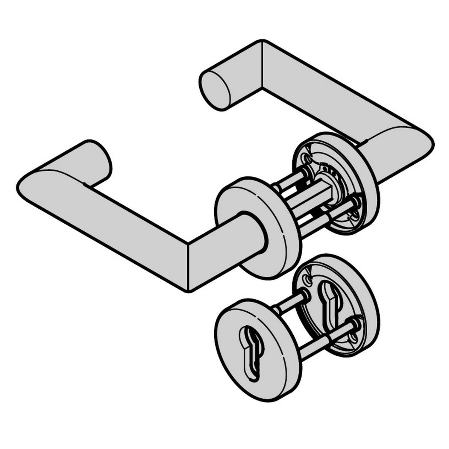 Hörmann Panikgarnitur D-330 (FS) Rosette PZ , Edelstahl , matt BILD 1