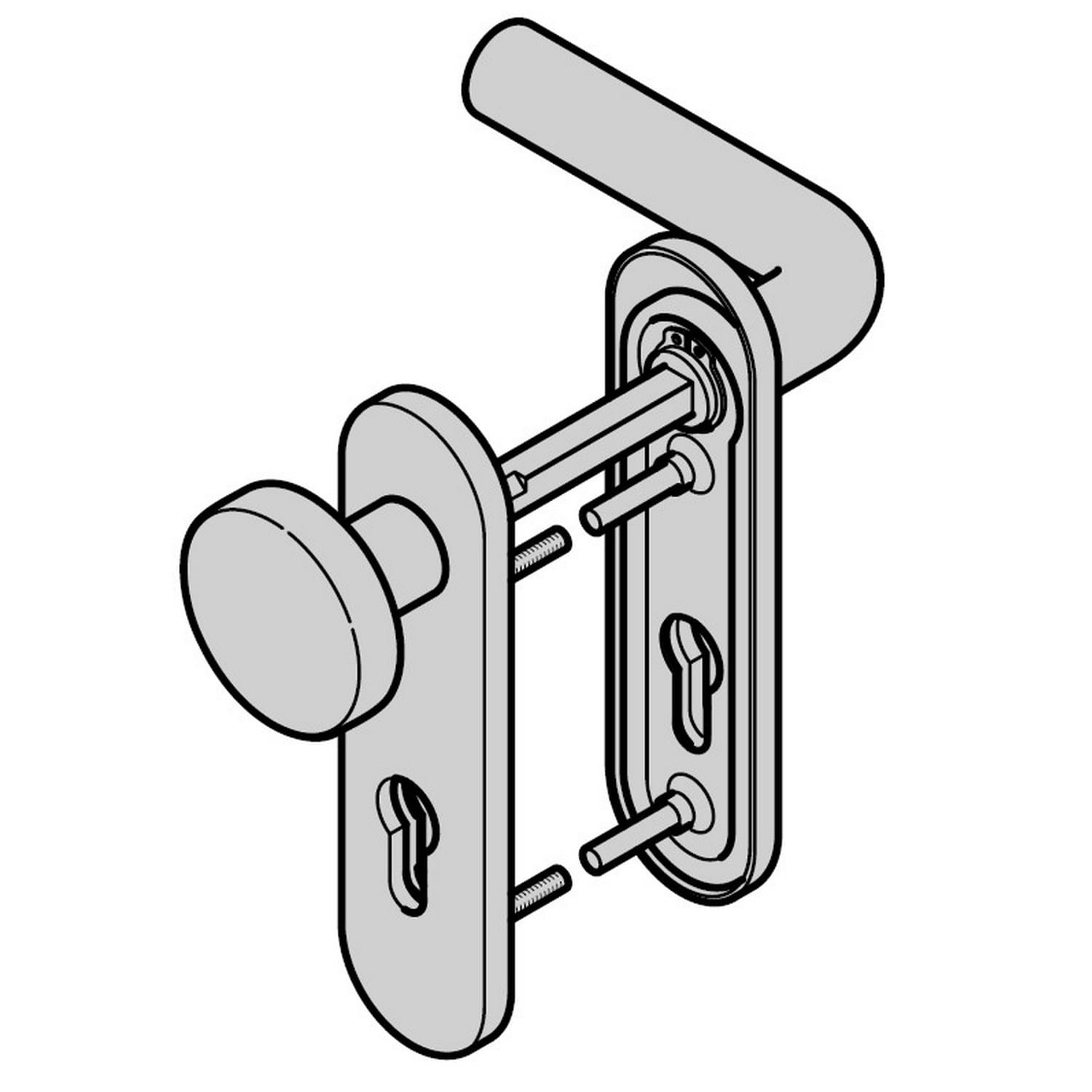 Hörmann Wechselgarnitur mit Knopf (FS) Kurzschild PZ, Aluminium BILD 1