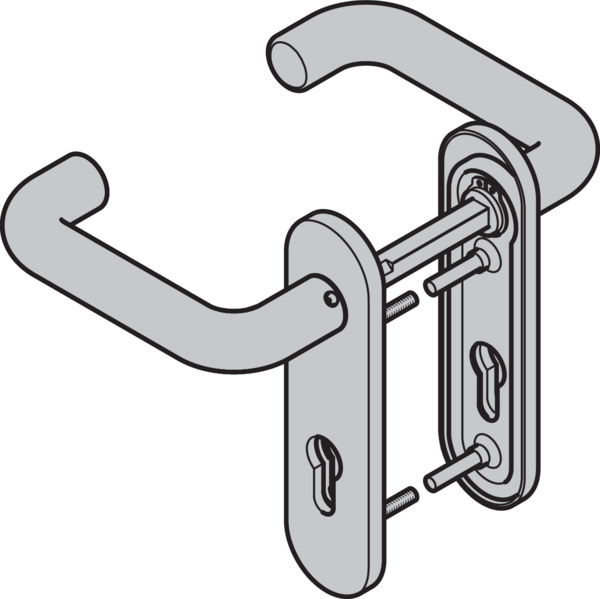 Hörmann FS Drückergarnitur D110 Aluminium für Feuerschutz- & Multifunktionstüren BILD 9