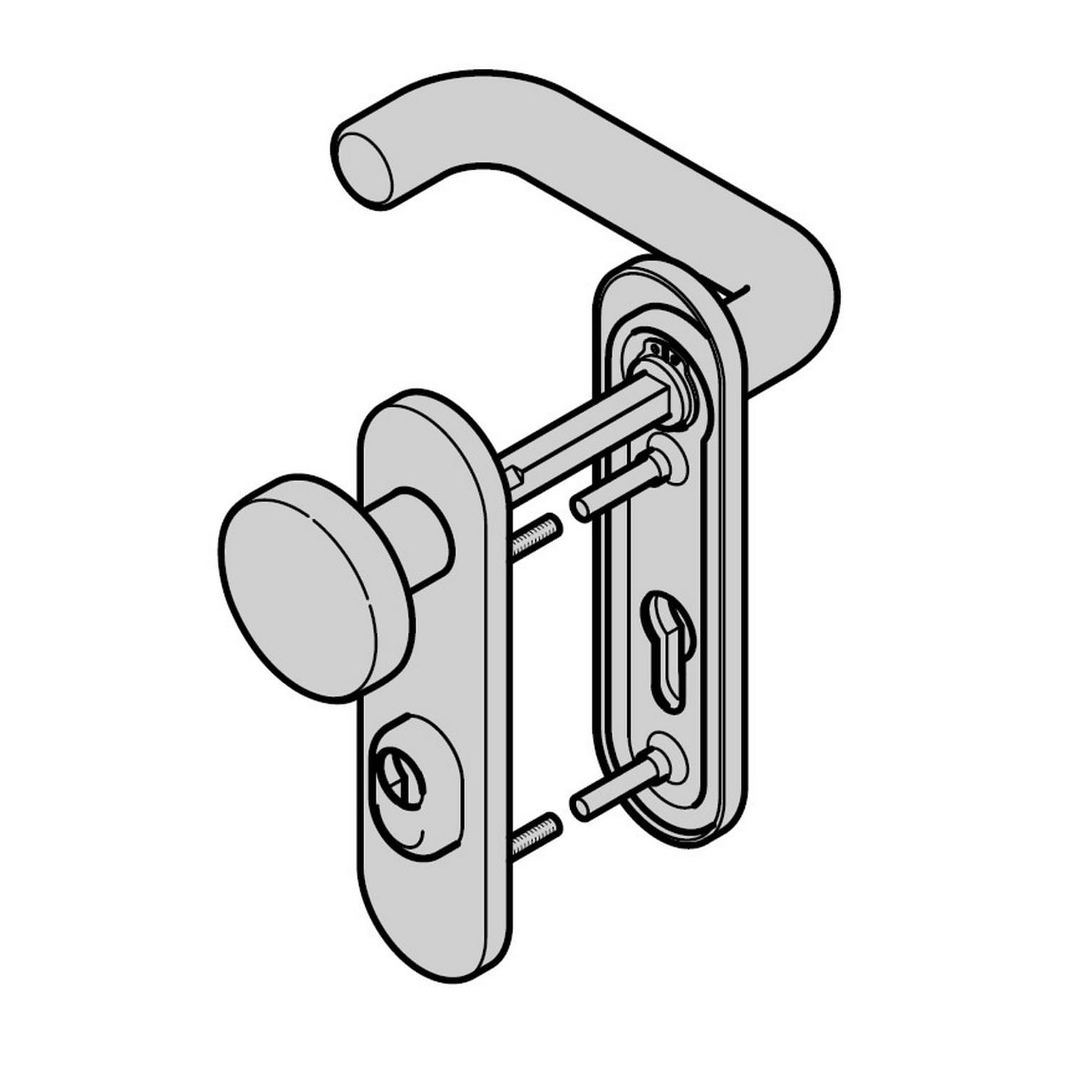 Hörmann Wechselgarnitur mit Knopf (FS) Kurzschild PZ, Aluminium BILD 1