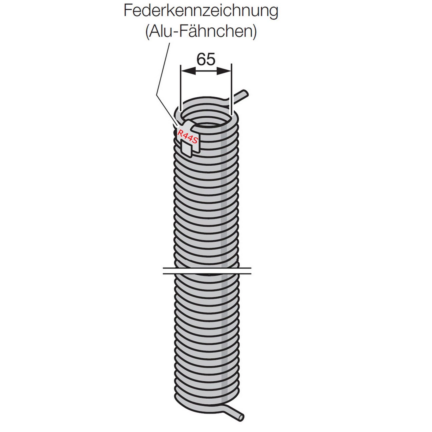 Hörmann Torsionsfeder R44S, innen Ø 65mm für Industrie-Sektionaltor BILD 1