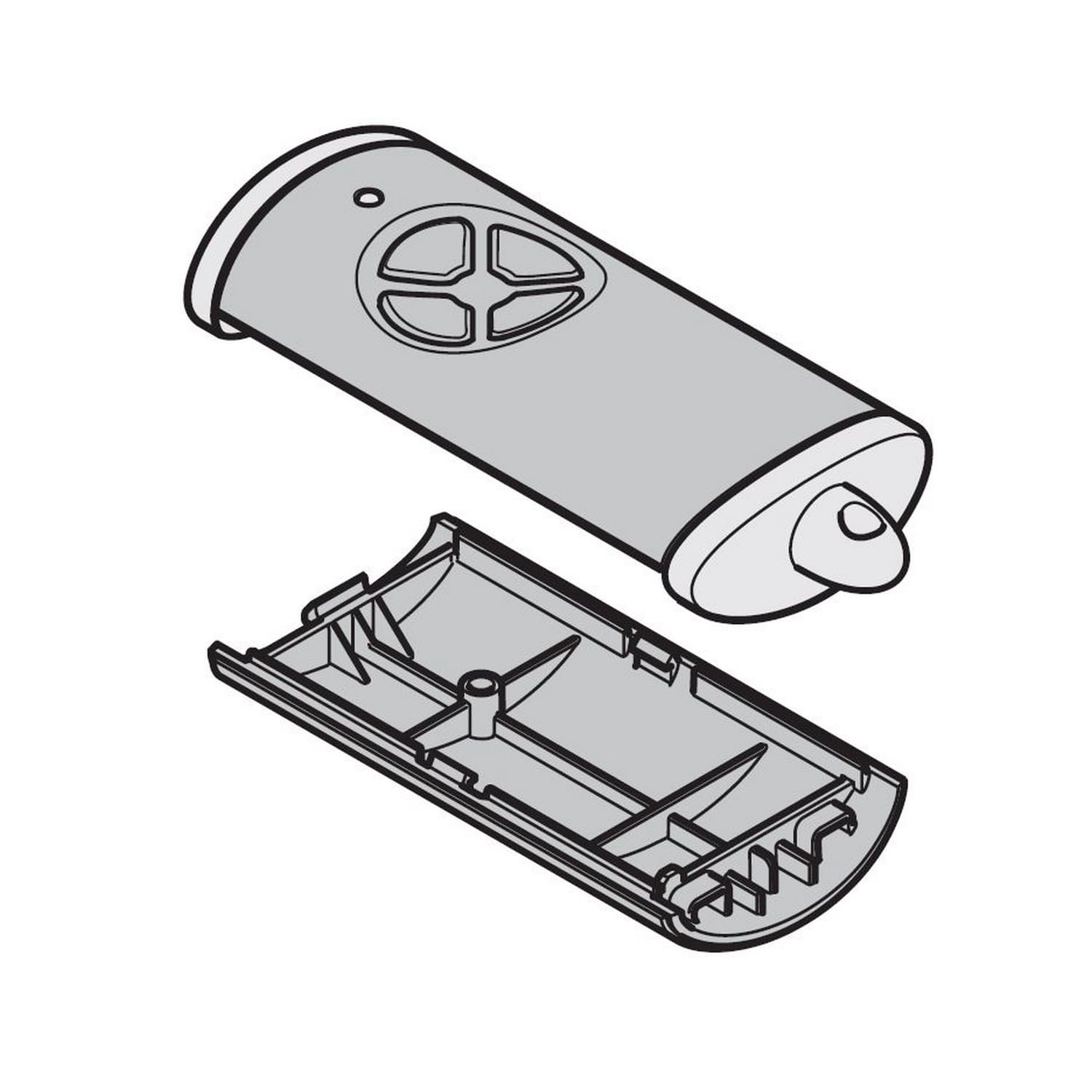 Hörmann Ersatz Gehäuse HSE 4 für Handsender 4-Tasten, hochglanz carbon/Chrom BILD 9