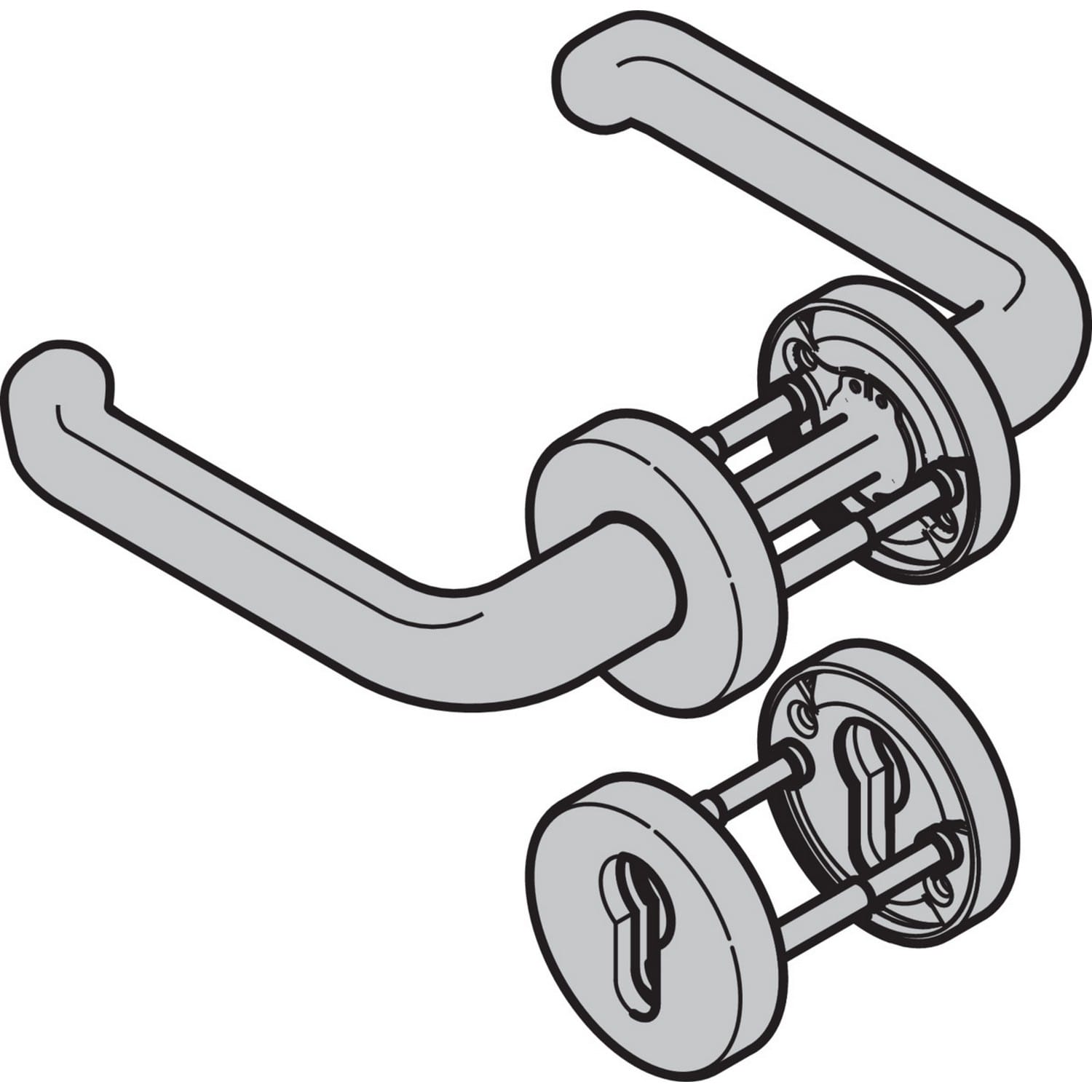 Hörmann Drückergarnitur D-310 (FS) Rosette PZ, Aluminium BILD 9