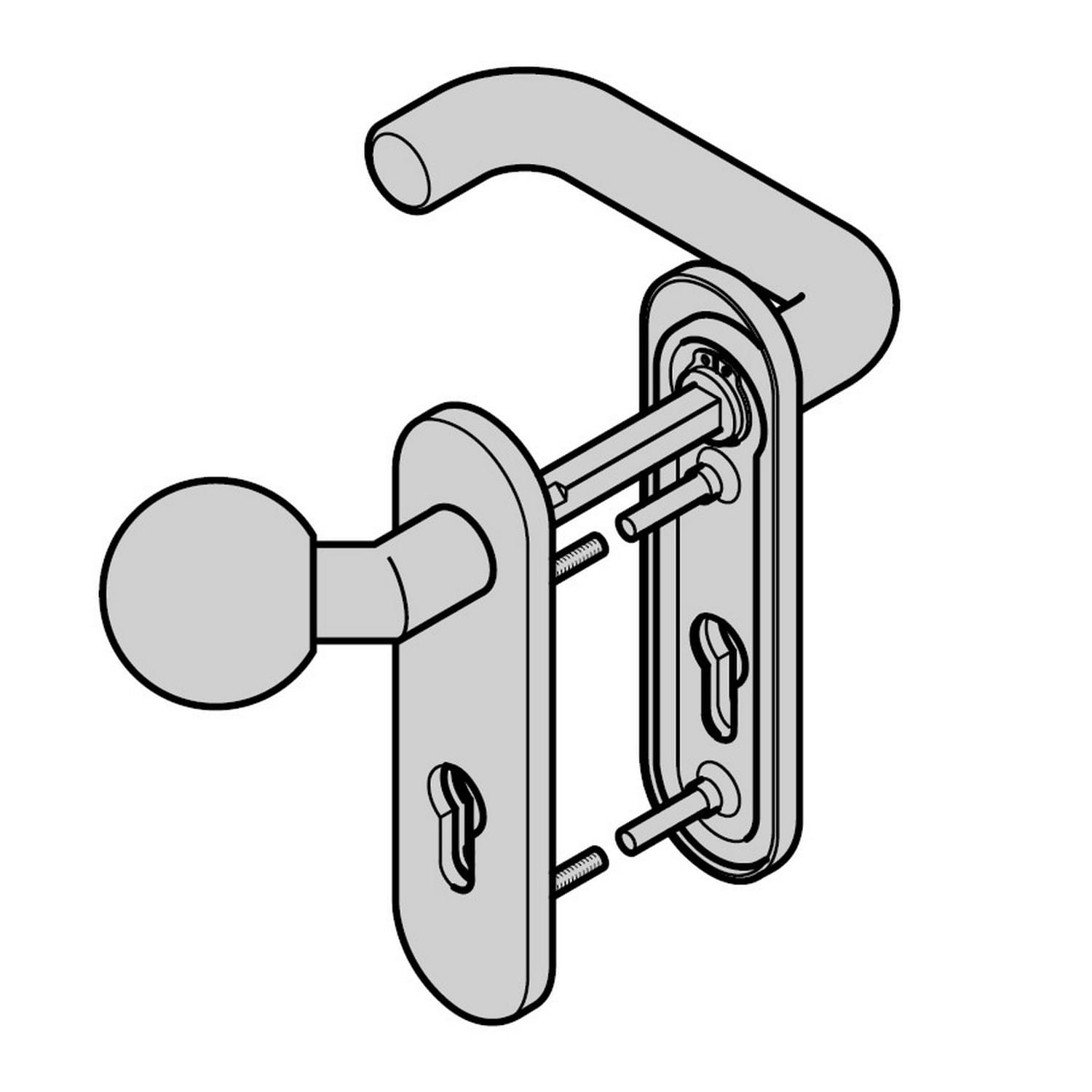 Hörmann Wechselgarnitur mit Knopf (FS) Kurzschild PZ, Edelstahl BILD 1