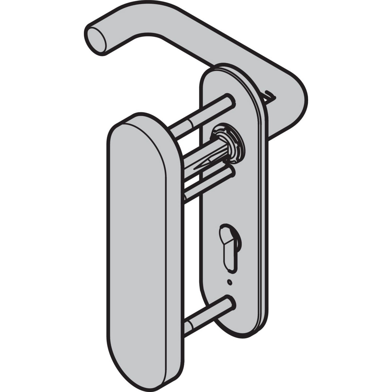 Hörmann Sicherheits-Drückergarnitur ES 1 (FS) Kurzschild PZ, Aluminium BILD 9