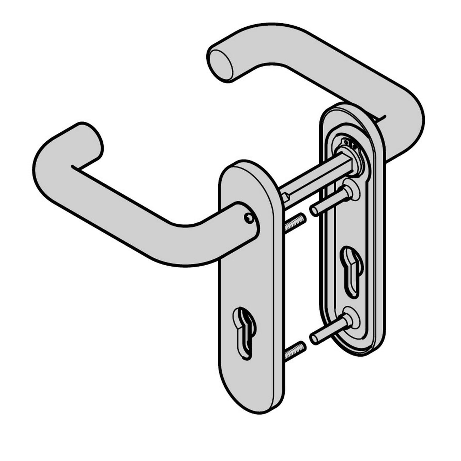 Hörmann Panikgarnitur D-110 (FS) Kurzschild PZ, Aluminium BILD 1