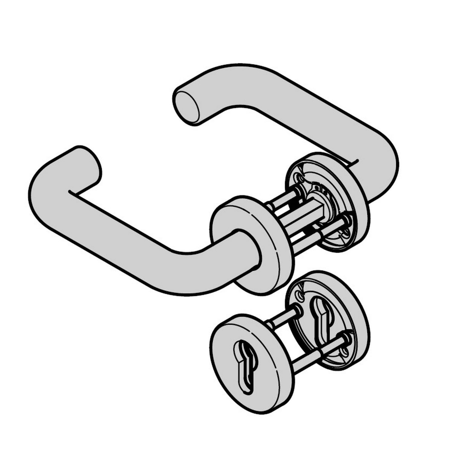 Hörmann Panikgarnitur D-110 (FS) Rosette PZ, Aluminium BILD 1