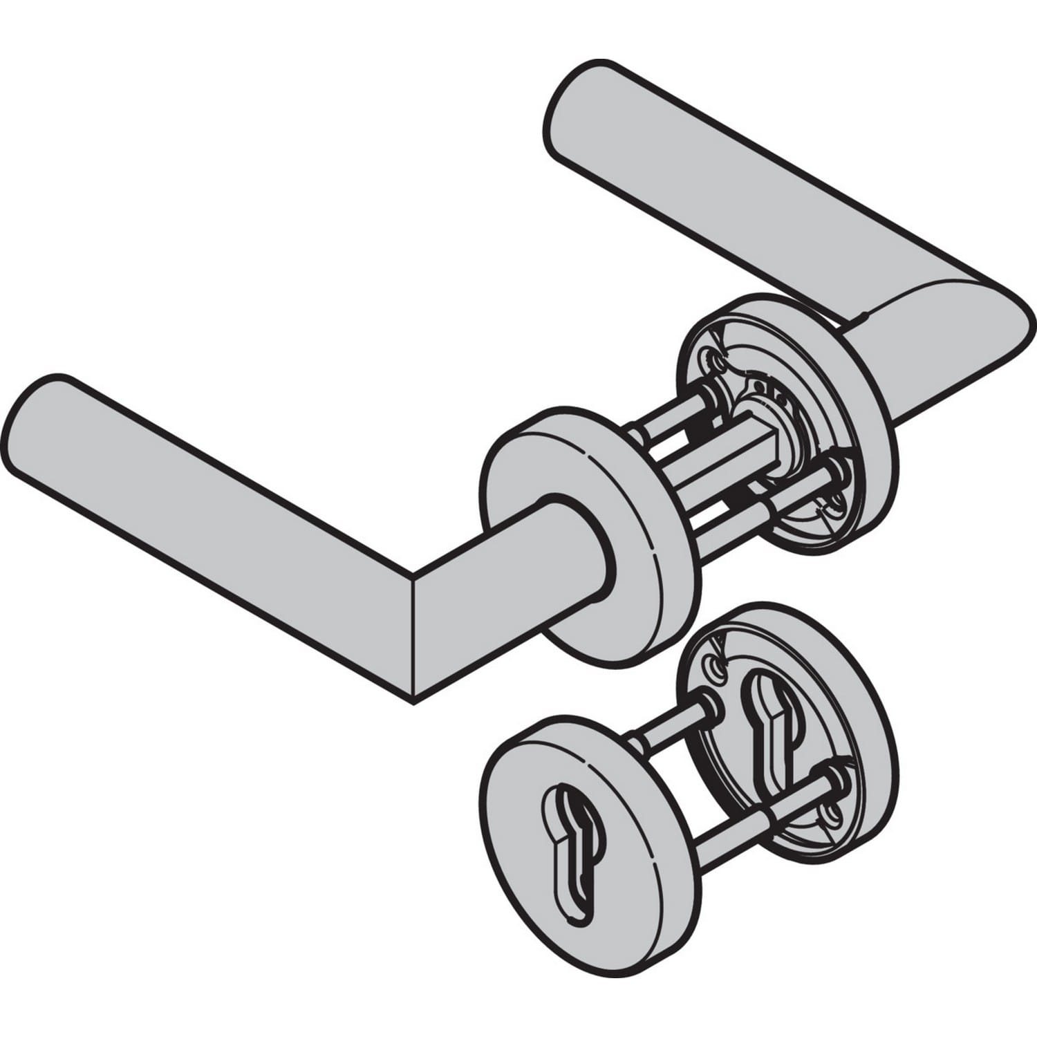 Hörmann Drückergarnitur D-310 (FS) Rosette PZ, Aluminium BILD 1